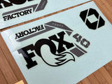 FOX 40 2021 Decal Kit F-S Black Logo Dekorbogen