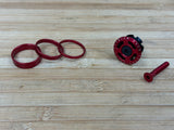 Deity Crosshair Headset Kappe / Topcap Set mit Spacern rot